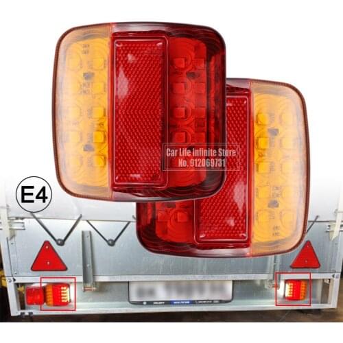 2PCS 26LED Trailer Lights Stop Tail Turn Signal Lights License Number Plate Trailer Truck RV Lighting Camping Car Outdoor light