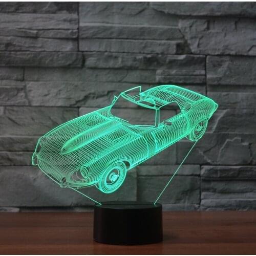 Toys action figue type of foreign trade car 3D seven color lamp touch 3D lamp LED visual lamp cross border Gift decorating lamp