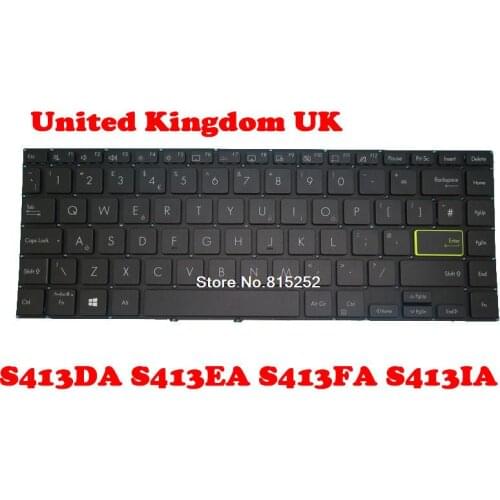 Laptop Keyboard For ASUS S413DA S413EA S413FA S413IA Without Frame Black United Kingdom UK NO Backlit Film