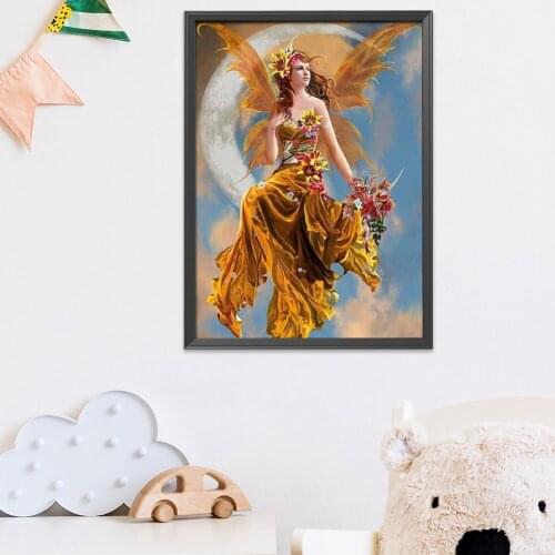 Creative Cross Stitch Kits DIY Ecological Cotton 11CT Stamped Fairy Printed Mosaic Embroidery Needlework Sets 40x50cm