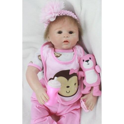 Cute reborn girl doll 20"50cm silicone reborn babie dolls toys for children gift poupee reborn oyuncak bebek soft bebes reborn