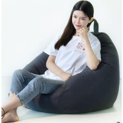 Lazy Sofa Cover Bean Bag Lounger Chair Sofa Seat Living Room Furniture Without Filler Beanbag Sofa Bed Pouf Puff Couch Tatami