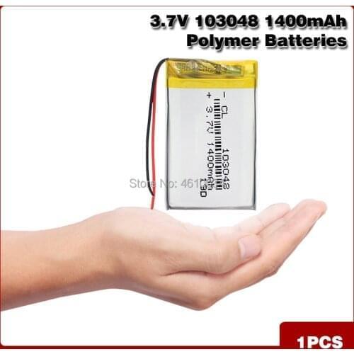 1400mAh 3.7V 103048 Li-ion Battery li-ion Lipo Rechargeable Battery For Bluetooth speaker earphone Power bank E-book MP3 MP4 GPS