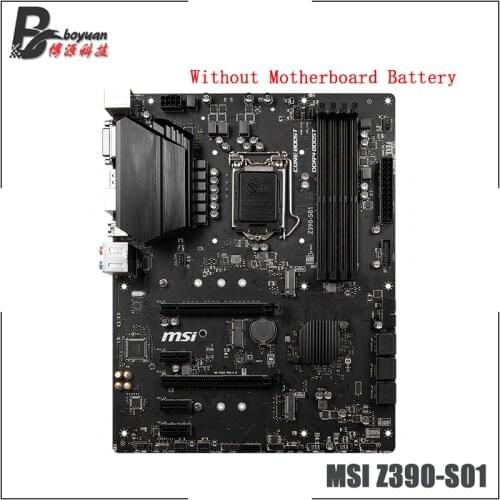 MSI Z390 S01 ATX Intel Z390 M.2 DDR4 4400(OC) SATA USB 3.1 New 128G Double Channel Support 8 9 Gen 1151 CPU Motherboard