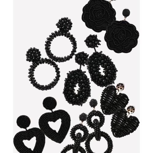 FASHIONSNOOPS Vintage Bohemia Drop Oorbellen Crystal Beads Big Dangle Earrings For Women Wedding pendientes mujer moda Wholesale