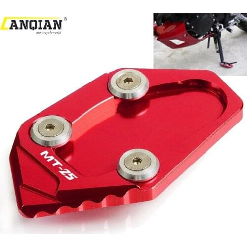 Motorcycle Accessories Kickstand Support Plate Kick Stands Foot Side Stand Extension Pad FOR YAMAHA MT-25 MT25 MT 25 2015 2016