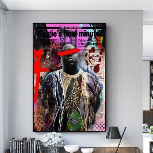 Hip Hop Biggie Smalls Music Poster Rap Star Canvas Art Painting On The Wall Decor Printed Portrait Pictures For Living Room