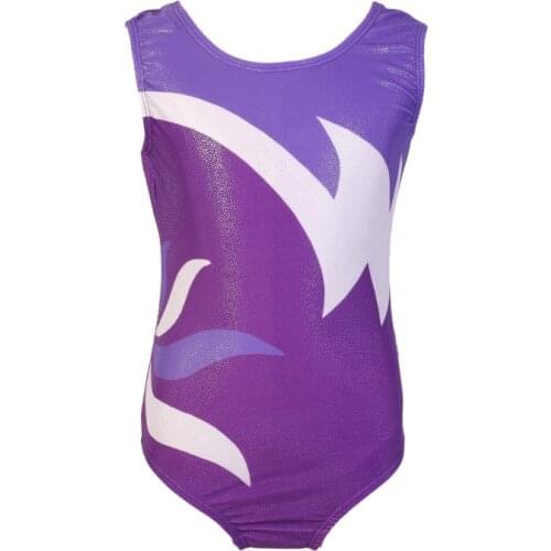 New Girl Gymnastic Suit Body Suit Ballet Sleeveless petal Glitter Leotards Kids Dance Wearym