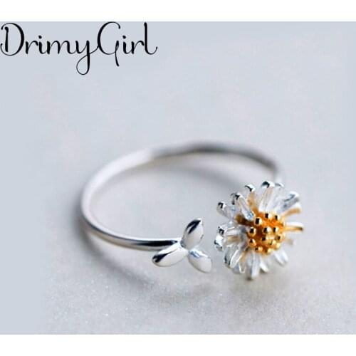 Charming Boho Daisy Flower Rings For Women Vintage Finger Ring 2021 Knuckle Female Fashion Jewelry Wedding Gifts