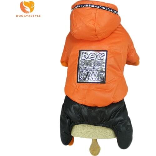 Polyester Casual Dog Jumpsuit Warm Winter Hoodies Pet Coat Puppy Cat Clothes Costumes Pets Apparel For Small Dogs DOGGYZSTYLE