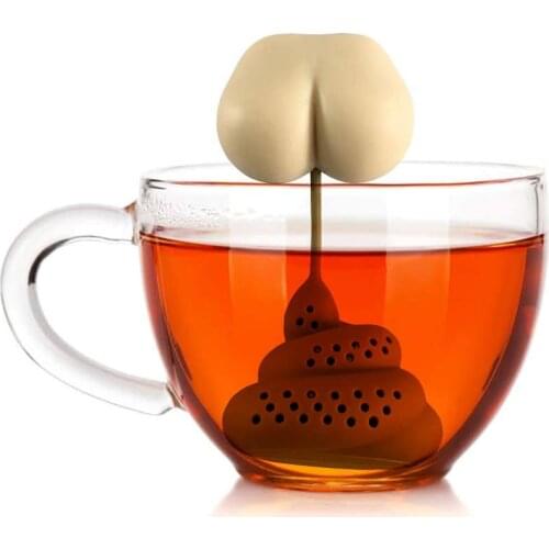 Portable Poop Shaped Tea Filter Funny Loose Leaf Tea Infuser Food Grade Silicone Stool Shape Hot Tea Strainer Ball Filter