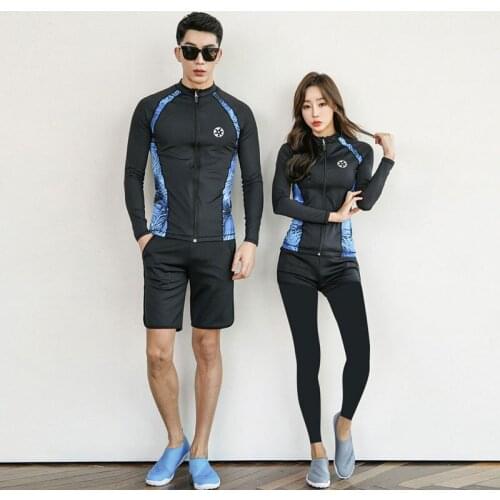Womens Mens Zip Long Sleeve Rashguard Shirt 5pcs set Swimsuit Full Body Basic Dive Skin Surf Bathing Suit Yoga Activewear Sports