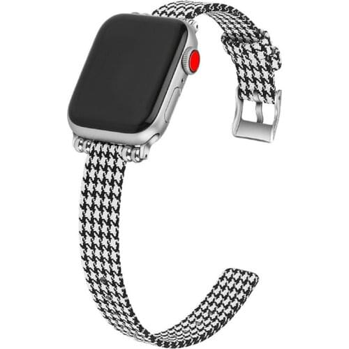 Women Slim Nylon Band for Apple Watch Strap SE 6 5 4 44mm 40mm Soft Woven Canvas Bracelet for Apple iWatch 3 1 38mm 42mm Bands