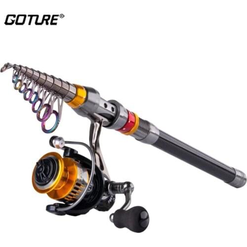 Goture Fishing Reel Rod Combo 2.7m 3.0m 3.6m Telescopic Fishing Rod 8 BB Spinning Reel for Carp Fishing Feeder Rod Reel Set Kit