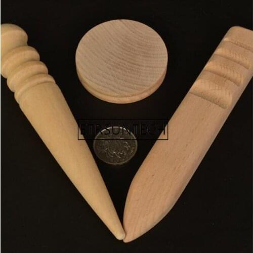 Wood Slicker Leather Leathercraft Solid Wood Round Burnishing Edge for Polished Edge Leather Craft Working Tool