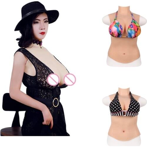 C/D/E/G Cup Silicone Breast Forms Elastic Silicone/Cotton Filled Tight Transvestite Transgender Drag Queen For Male crossdresser