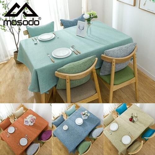 Mosodo Cotton Tablecloth Solid Dining Table Cover Round Tablecloth For Rectangular Tea Table Cloth Home Party Decoration
