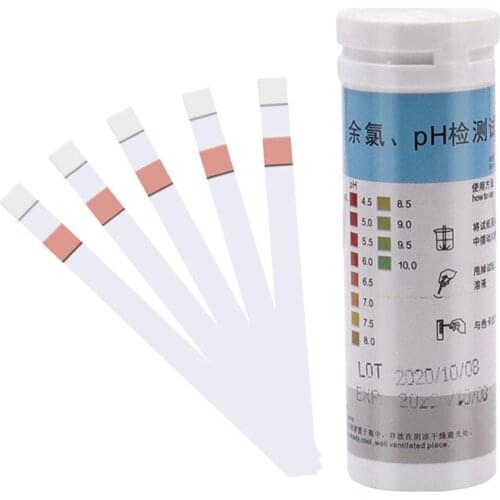 PH Tester Chlorine Residual Tester Swimming Pool PH Test Strip Bottled White Alkalinity Hardness Test Strip Aquaculture Water PH