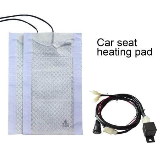 Universal 2 seats 4pcs 12v car carbon fiber 3 level heated seat heater pad switch kit Round Switch Winter Warmer Seat Covers
