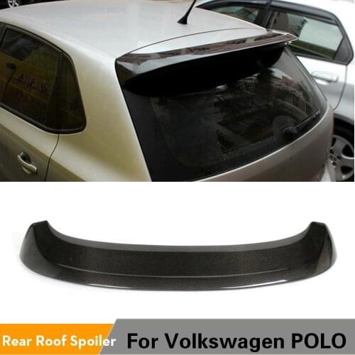 Rear Roof Spoiler Window Wings Lip for Volkswagen VW Polo MK6 GTI R 2013 - 2017 Carbon Fiber / FRP Unpainted Grey