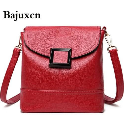 Female bag soft PU leather multi-layer bucket bag 2020 new luxury designer ladies shoulder messenger bag red main hot sale item