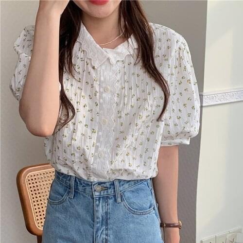 BETHQUENOY Vintage Chiffon Shirts Women Camisas De Mujer Summer Ladies Tops 2021 Floral Blouses Bluzki Damskie Chemise Femme