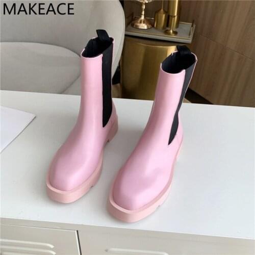 Autumn New Thick Sole Martin Boots Woman Britain Style Shoes Women Casual Flats Motorcycle Boots Women Runway Short Boots Women