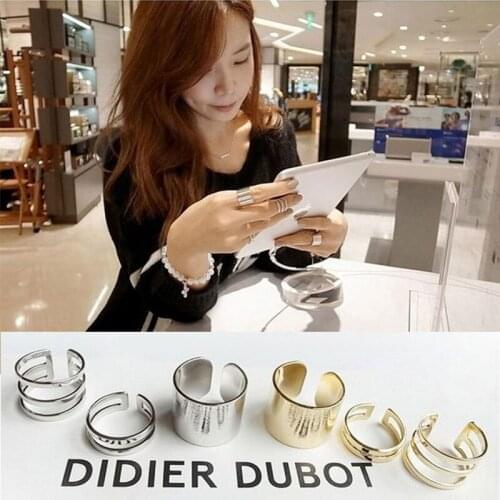 Punk style female opening smooth ring three-piece birthday gift ring party jewelry 2018 new explosions