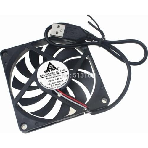 100Pcs Gdstime USB 5V Fan 80mm 80x80x10mm 8cm 8010 DC Computer Cooling Cooler