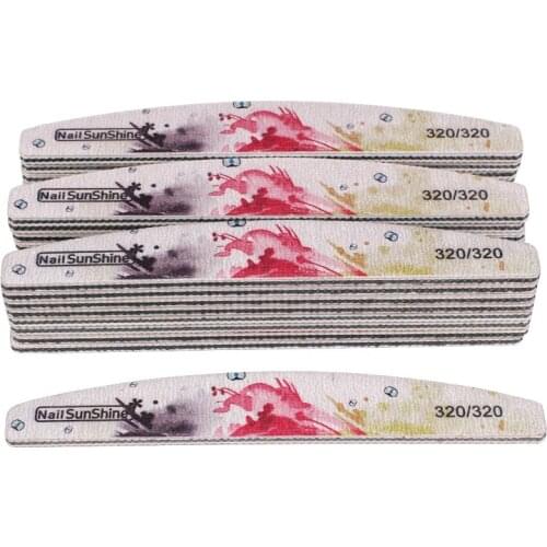 100Pcs/lot Thick Sandpaper Nail Files 320/320 Sanding Buffer Strips Double-Sided Flower Painting New Block UV Gel Polishing File
