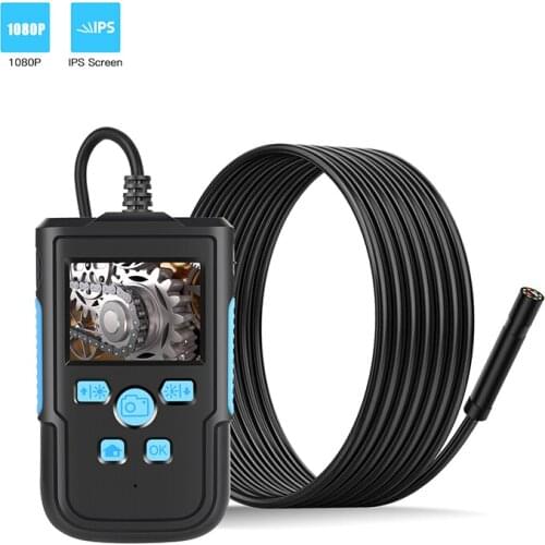 2.4 Inch IPS Screen Industrial Endoscope Camera 8MM Borescope HD1080P Rigid Cable Waterproof LED Lights With 2600mAh Battery