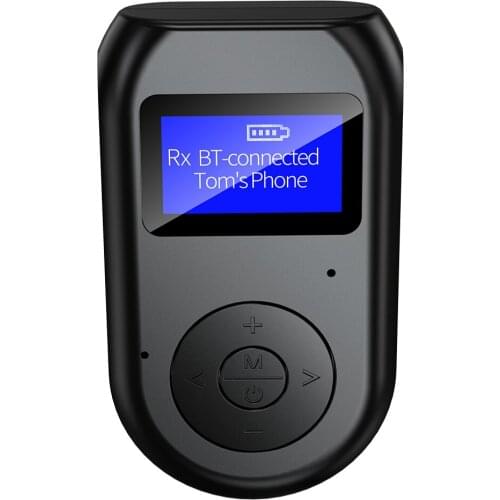 2 in 1 Bluetooth V5.0 Receiver Transmitter LCD Display 3.5mm Jack Audio Adapter