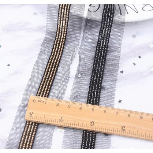 5yard/Lot New Rhinestone Beaded Lace Trim Fashion Metal Chain Ribbon Mesh Sewing For Garment Wedding Decoration DIY Accessories