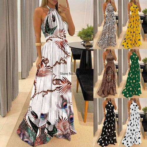 African Dresses for Women 2021 Summer Sexy African Women Sleeveless Printing Long Dress African Print Dresses African Clothes