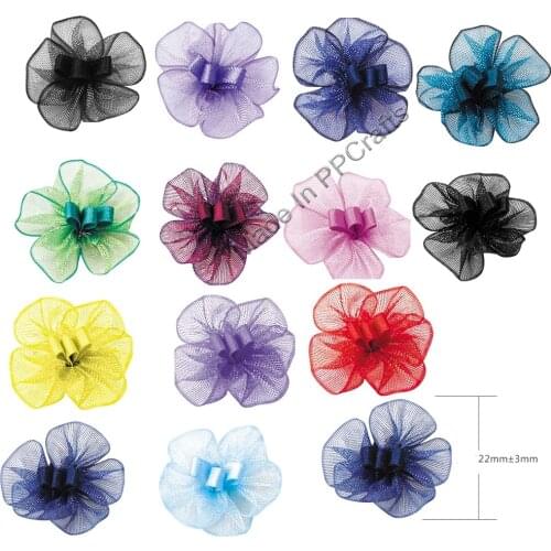 22MM Satin Double /Organza Ribbon Petaled Bow With Core For Packing Cloth Hairbow DIY Crafts 200pcs Free Shipping