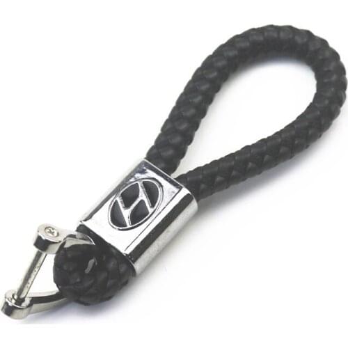 Car Styling 3D Metal+Leather Emblem Car Key Ring Keychain Key Holder For Hyundai Tucson Solaris I30 Creta Ix35 I40 IX20