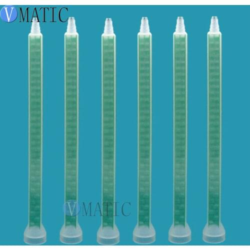 Free Shipping 10pcs Plastic Resin Static Mixer FMC08-32 Mixing Tube Nozzles For Duo Pack Epoxies Square Shape Green Color