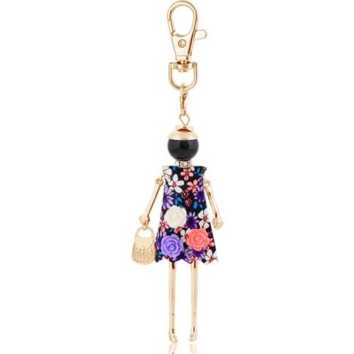 Statement Fashion Key Chain For Women Charm Fashion Flower Keychain Bag Pendant Jewelry Handmade Girl Gift Wholesale