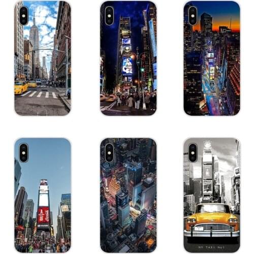 For Huawei G7 G8 P7 P8 P9 P10 P20 P30 Lite Mini Pro P Smart Plus 2017 2018 2019 New York City Times Square Taxi TPU Cases Covers