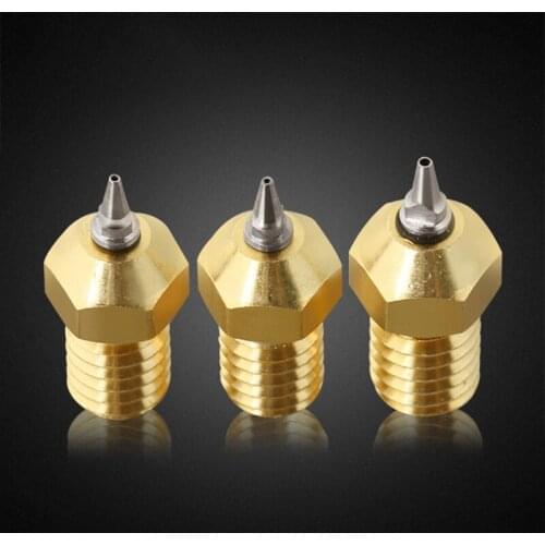 E3D 3D Printer Extruder Nozzle 0.2/0.3/0.4/0.5mm Hardened Brass Nozzle with Removable Stainless Steel Tip