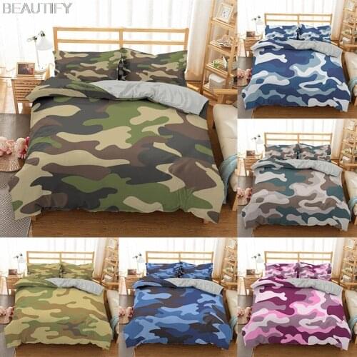 2021 3D Oentyo Army Green Seamless Duvet Cover Bedding Set Queen Size Comforter Bed Cover Set Bedclothes Quilt Set Multiple Size