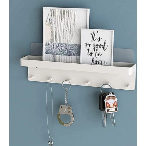 Stainless Steel Kitchen Shelf Bathroom Accessories Modern Key Pendant Traceless Storage Rack for Living Room Entrance