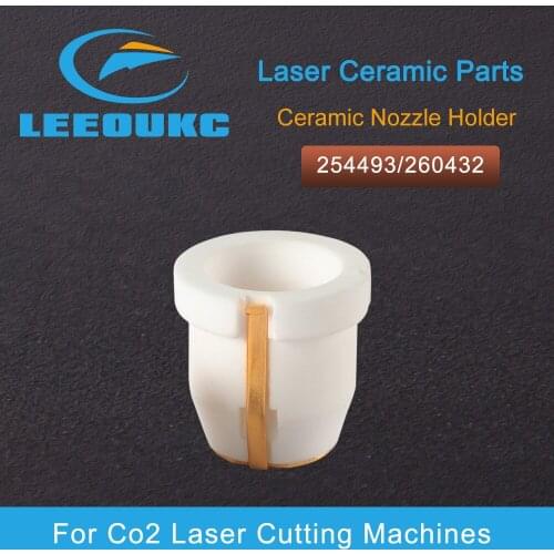 LEEOUKC Laser Ceramic Nozzle Holder Reference No. 254493 / 260432 For Fiber Laser Cutting Head Co2 Laser Cutting Machines