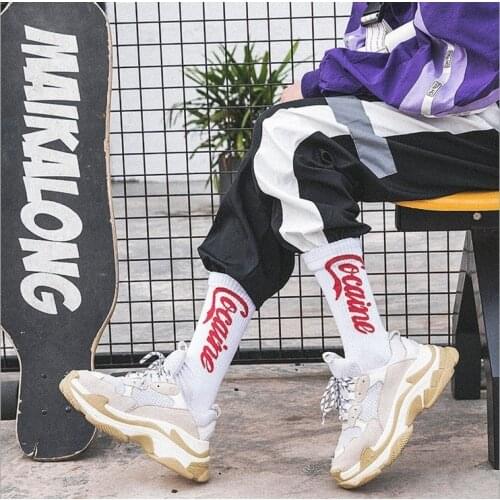 Summer long men street Europe and America hip hop Letter Socks cola socks Female ins skateboard socks unisex Harajuku Calcetines