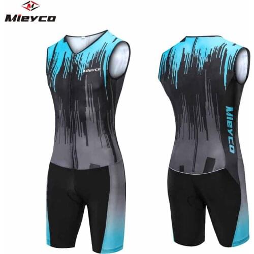 Mieyco Multicolor Triathlon Mens Sleeveless Track Suit Mountain Bike Cycling Suit Leotard Jumpsuit Cycling Suit in swimsuit