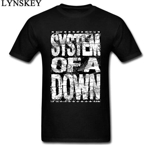 2018 SYSTEM OF A DOWN Men T Shirt Letter Print Vintage Punk Short Sleeve T-shirts Black White Customized Top Tees