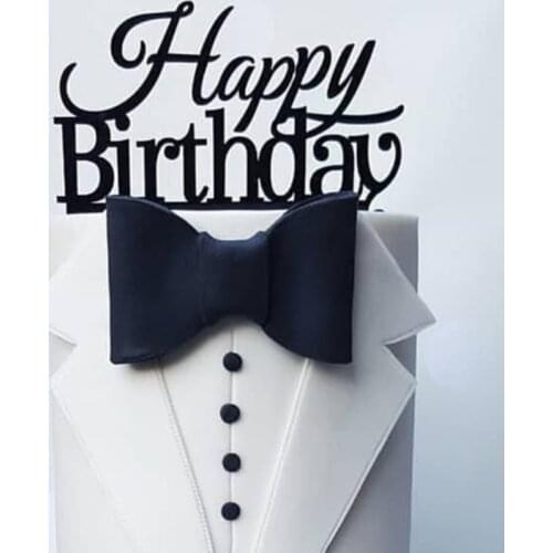 New Acrylic Happy Birthday Cake Topper Flags Black Letters Cupcake Topper For Boys Birthday Party Cake Decorating Supplies