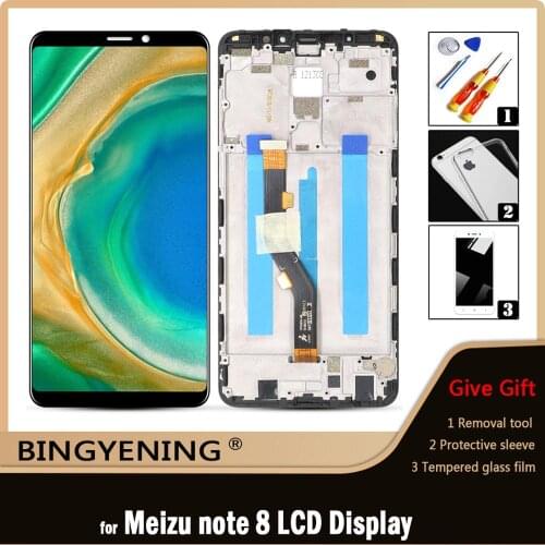 Original For Meizu Note 8 LCD Display Screen Touch Digitizer Assembly For 6.0 inch Meizu M8 Note M822Q Phone With Frame Replace