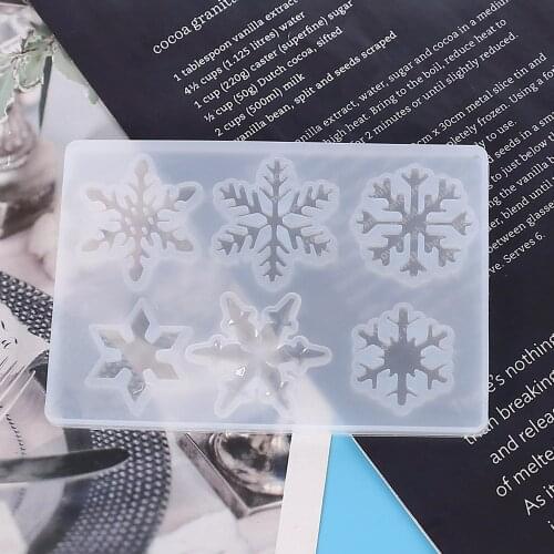 6 Shapes Snowflake Silicone Casting Epoxy Molds For DIY Resin Pendant Earring Jewelry Tools Mould Uv Epoxy Handmade Craft Making