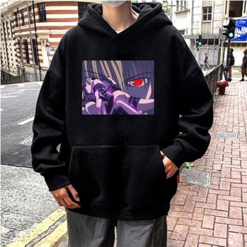 Japanese Anime HunterxHunter Manga Kurapika Devil Eye Streetwear Hoodie Sweatshirt Winter Women Clothes Cartoon Oversize Hoodies